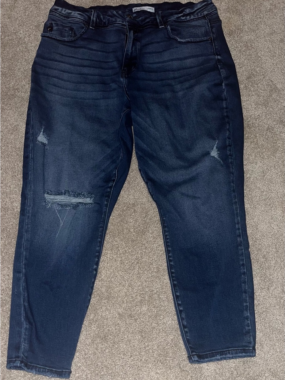 KanCan Dark Blue Distressed Boyfriend Jeans